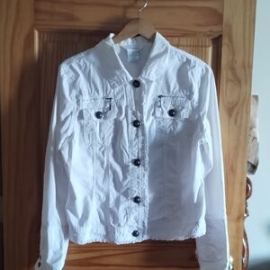 George White Button-Front Jean Jacket
